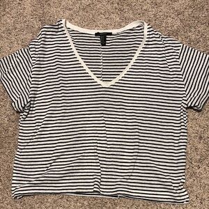 Striped V-Neck Women's Top
